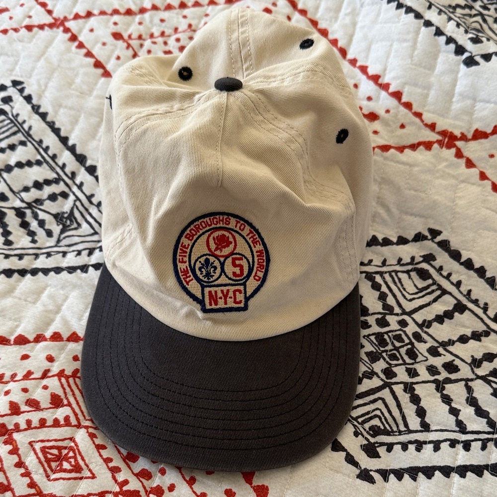 Abercrombie & Fitch Cream Crown with Black Bill NYC Patch Cap